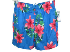 Kanu Surf Men's Blue Pink Floral Board Shorts Swim Trunks Mesh Lined S New