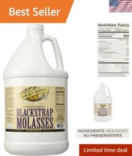 128 Fl Oz Bulk Unsulfured Blackstrap Molasses - Long Shelf Life, Sulfur-Free
