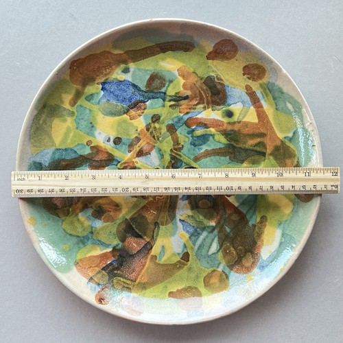 MCM 11.5" TALAVERA POTTERY Abstract Modernist Wall Plate No 5 CAPELO GTO MEXICO - Picture 4 of 15