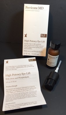 Perricone MD High Potency Eye Lift Rx3 15 ML 0.5 fl. oz. Unsealed With Box