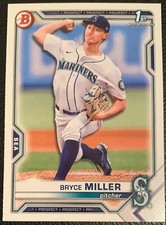 2021 BOWMAN DRAFT BRYCE MILLER SEATTLE MARINERS PROSPECT #BD-64 1ST BOWMAN PAPER