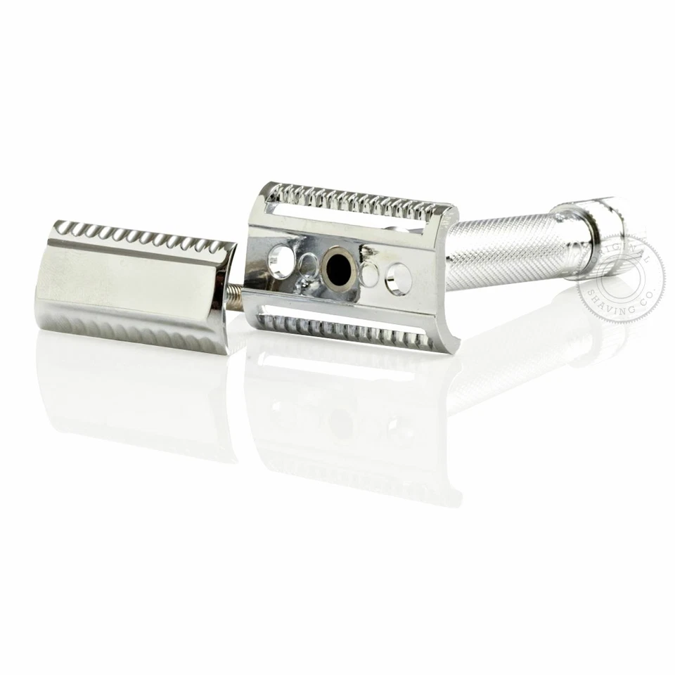 Navaja de afeitar Merkur 37C clásica de alta resistencia de doble filo DE inclinada de seguridad - mango corto Foto 3 de 3