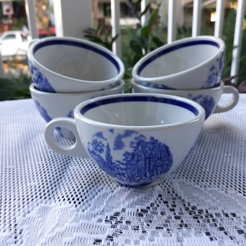 5 Vintage, Shenango, Blue Willow, Coffee Cup, Restaurant Ware, Blue Transferware - Picture 4 of 6