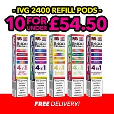 IVG 2400 Refill Pods | Pre-filled Pods | IVG | All Flavours| E Cigarette | E-Cig