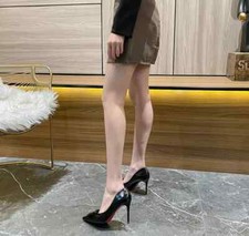 Decolte scarpe donna nero ufficio tacco 9 cm pelle sintetica eleganti 2216