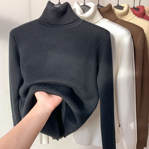High-necked Sweater Top Women's Autumn And Winter Velvet Padded Bottoming Shirt - 第 2/58 張圖片