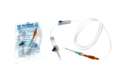 Romed Infusionsbesteck steril + Belüftungskanüle 0,8 x 40 mm (25 Stück)
