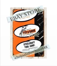 1962 Tool mechanic trade metal tin sign aqua bathroom wall decor