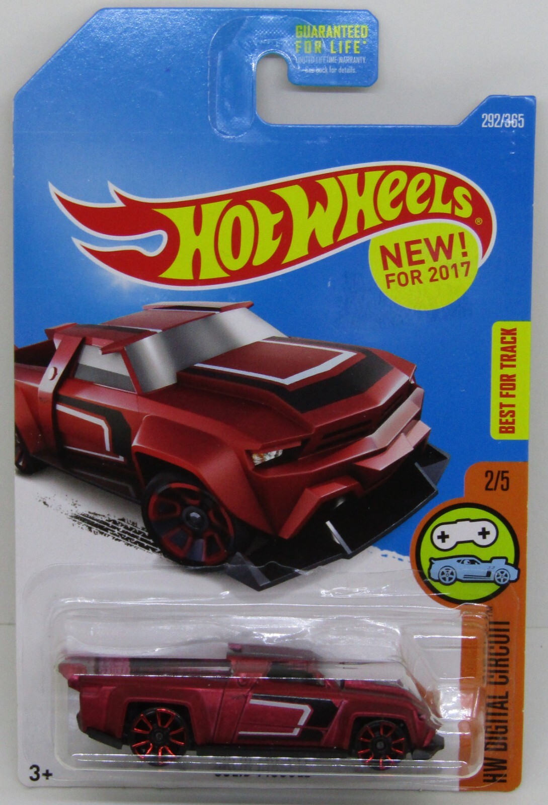 Solid Muscle Matte Red Hot Wheels 2017 HW Digital Circuit Diecast Truck NEW