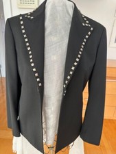 AUTH SPECTACULAR GIANNI VERSACE COUTURE POSH ROCKSTUDDED JACKET BLK-MIDNIGHT