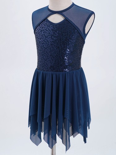 Girls Kids Sequins Ballet Dance Dress Leotard Gymnastics Skating Party Costume E - Foto 9