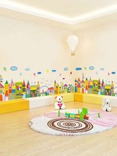 Kids Cartoon Castle Print Wall Sticker Removable Wall Stickers Self-adhesive