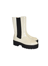 $700 STUART WEITZMAN PRESLEY CROC ULTRALIFT PLATFORM CREAM BOOT 10.5 C (PB11)