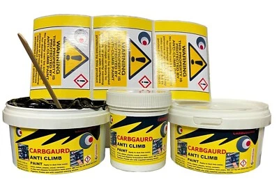 Anti-Kletter Farbe Vandalismus Eindringling Set rutschig schwarz Sicherheitsfarbe mit Schild. - Bild 1 von 4