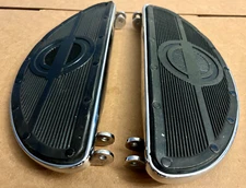 50603-40C Harley Floor Boards Rubber W Chrome Base Plate 1940-1965 Pan Flat #546