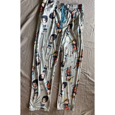 Naruto Shippuden Mens Large Sleep Pants Sasuke Anime Lounge Bottoms Gray L