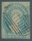 VAN DIEMENS LAND Queen Victoria used 4d stamp (a)