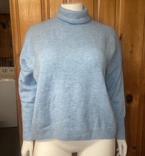 Vince Camuto Loose Fit Soft Sweater Turtleneck Blue XL