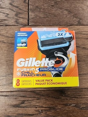 Gillette Fusion5 ProGlide Chill Refill Cartridges 8 Count   New Sealed
