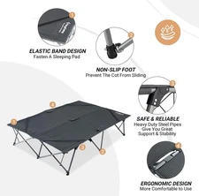 King Camp 2 Person Queen Camping Cot