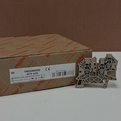 Weidmüller WTR 4/ZR DIN Rail 2-Port Screw Terminal Block 30-10 AWG Gray/Orange