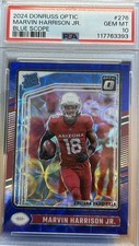 2024 Panini Optic Marvin Harrison Jr RC Blue  Scope Gem 10 Arizona