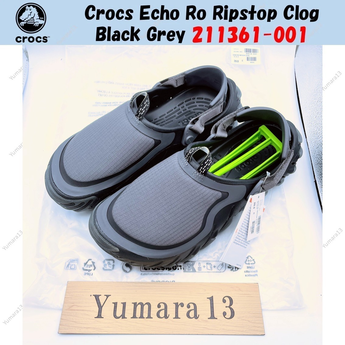Crocs Echo Ro Ripstop Clog Black Grey 211361-001 Unisex Size | eBay
