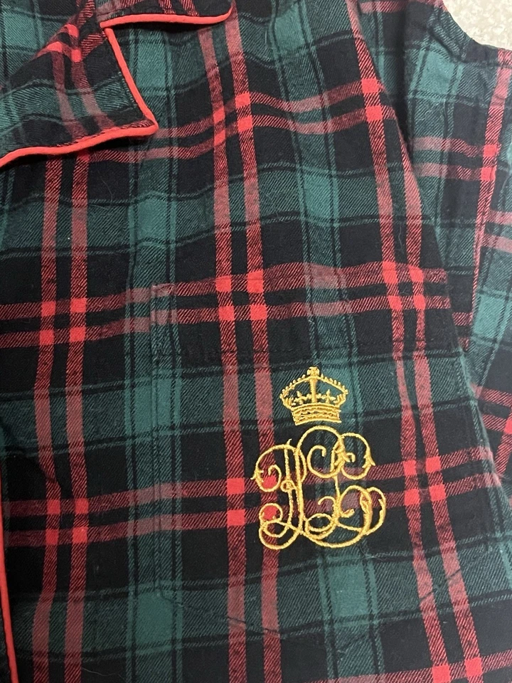 Women’s Ralph Lauren Young Royals Emblem Red And Green plaid pajama set size S - Image 4 of 4