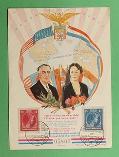 DR WHO 1945 LUXEMBURGO ROOSEVELT FDR DUQUESA CHARLOTTE TARJETA MÁXIMA R83000