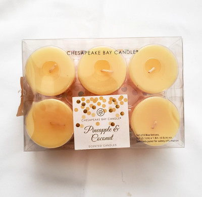 NEW Chesapeake Bay votive pineapple & coconut scented candle 6 count home
