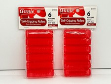 12 2 Packs of 6 each Annie Professional Self Gripping Rollers Red 1/2" 1309