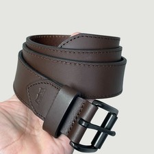 Levi's Men's Size M 34-36 Brown Leather Belt With Black Metal Buckle d1695
