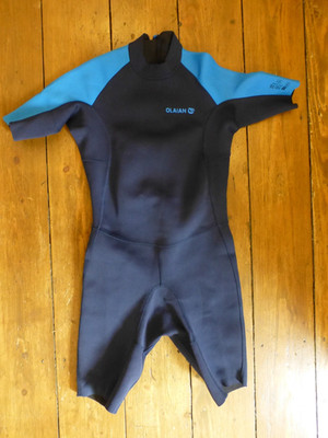 Neopren Shorty Olaian Neoprenanzug - Blau Gr. 153-162 cm -  14 Jahre - Decathlon