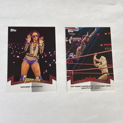 SASHA BANKS  2 Card Lot WWE 2018 TOPPS