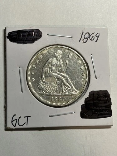 1869 P Seated Liberty Half Dollar AU Detail Better Date
