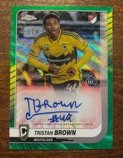 Tristan Brown 2025 Topps MLS Chrome Autograph RC Green Wave /99 CA-TB