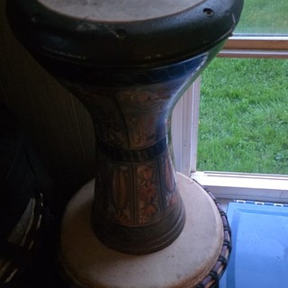 Metal Darbuka Goblet Hand Drum with Floral Etched Decorative Body