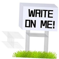 18 x 12 Inches Blank Yard Signs - Waterproof Corrugated Plastic Signs, 10 PACK