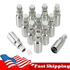 Racewill 12pcs 3/8" Hose x 1/4" JIC 37° Female Hydraulic Crimp Fittings Cover