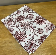 Maroon Toile Floral Tablecloth Mums Roses Cottagecore 57x79" Oblong