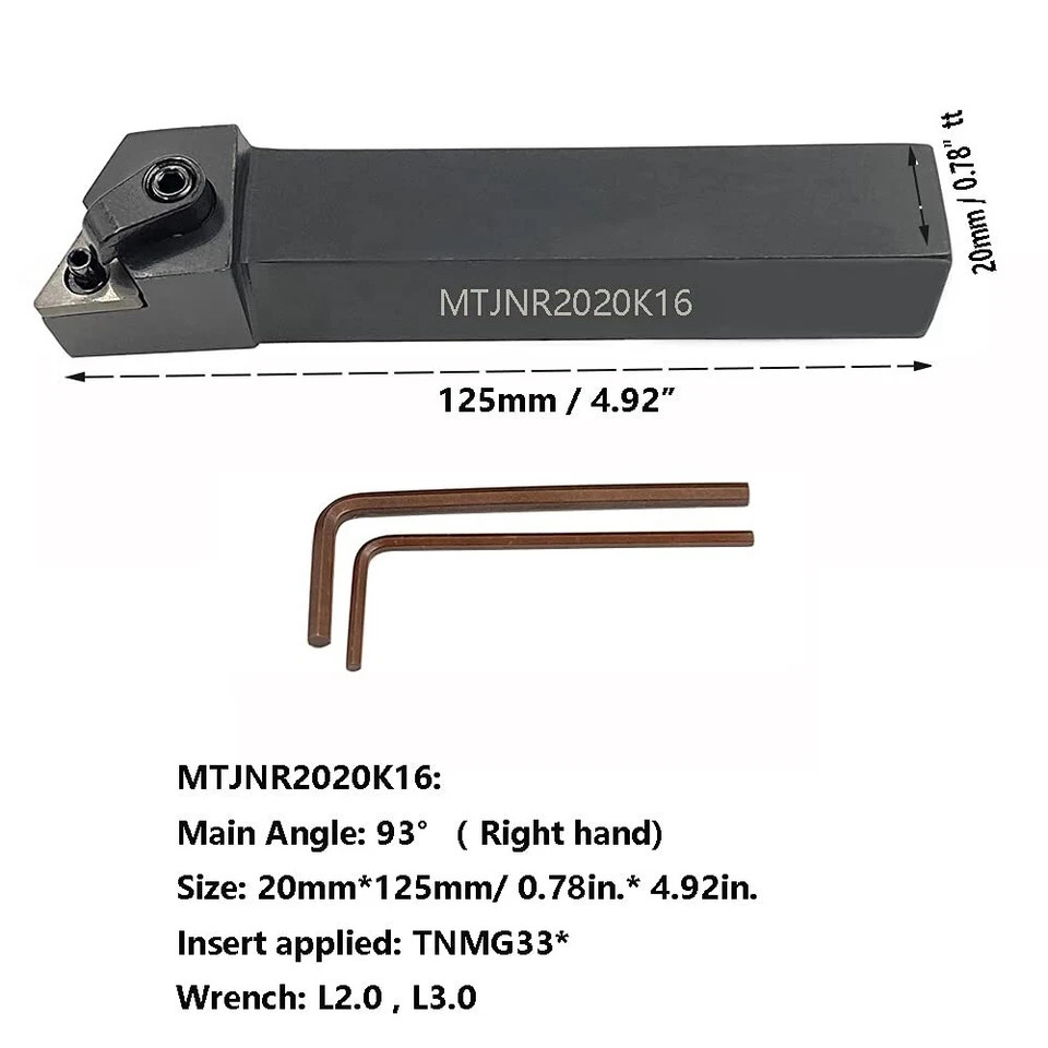 New Holder + TNMG332 TNMG160408 Carbide Inserts MTJNR2020K16 Lathe Turning Tool