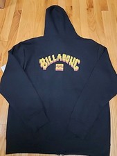 Billabong Men s Full Zip Hoodie Black Arch Logo Size Medium