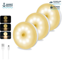 LED Nachtlicht Bewegungsmelder Dimmbar Warmweiß 3000K USB Wiederaufladbar 3