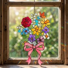 Custom Love Mom Flower Acrylic Suncatcher