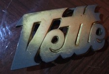 Vintage 1970  s Corvette "Vette" Solid Brass Belt Buckle