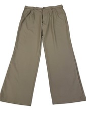 Haggar Cool 18 Pro Dress Pants Mens 40x32 Beige Classic Fit Pleated Microfiber