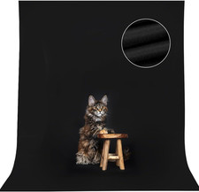 5X7Ft Black Backdrop Background for Photography, High Density Polyester Fabric B