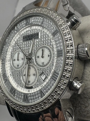 "Reloj Hombre Akribos XXIV AK439SS Batería Nueva 46MM 7"" Geniune Diamond F22" - Imagen 2 de 9