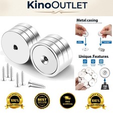 Compact 150lb Round Neodymium Cup Magnets with Waterproof Steel Shell - 6 Pack