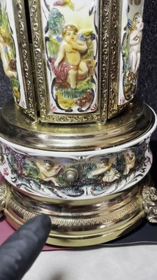 cigarette lipstick carousel Reuge Capodimonte Lipstick Cigarette Musical Carousel Swiss Music Box  Rare/Works